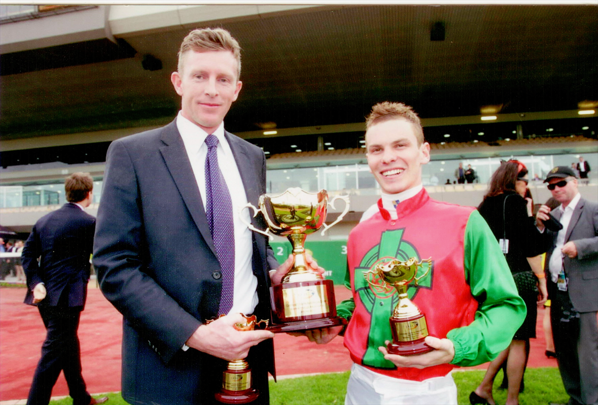 Matt & Ben Melham after Escado's win in the 2013 SA Derby Matt & Ben Melham after Escado's win in the 2013 SA Derby